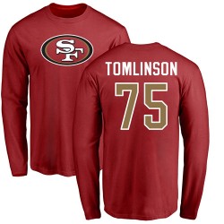 Laken Tomlinson Red Name & Number Logo - #75 Football San Francisco 49ers Long Sleeve T-Shirt