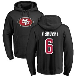 Mitch Wishnowsky Black Name & Number Logo - #6 Football San Francisco 49ers Pullover Hoodie