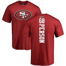 Mike Person Red Backer - #68 Football San Francisco 49ers T-Shirt