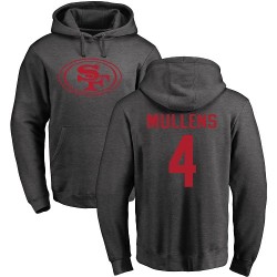 Nick Mullens Ash One Color - #4 Football San Francisco 49ers Pullover Hoodie