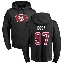 Nick Bosa Black Name & Number Logo - #97 Football San Francisco 49ers Pullover Hoodie