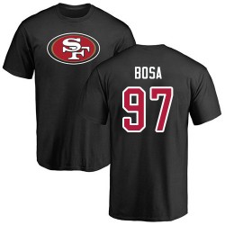 Nick Bosa Black Name & Number Logo - #97 Football San Francisco 49ers T-Shirt