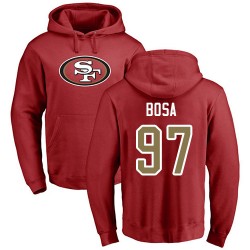 Nick Bosa Red Name & Number Logo - #97 Football San Francisco 49ers Pullover Hoodie
