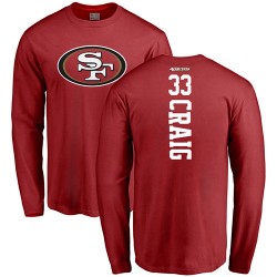 Roger Craig Red Backer - #33 Football San Francisco 49ers Long Sleeve T-Shirt