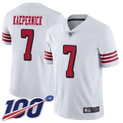 Limited Men's Colin Kaepernick White Jersey - #7 Football San Francisco 49ers 100th Season Rush Vapor Untouchable