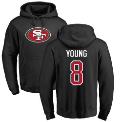 Steve Young Black Name & Number Logo - #8 Football San Francisco 49ers Pullover Hoodie