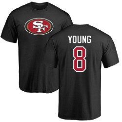 Steve Young Black Name & Number Logo - #8 Football San Francisco 49ers T-Shirt