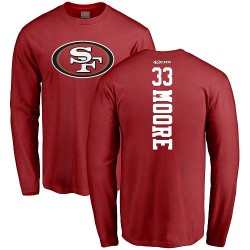 Tarvarius Moore Red Backer - #33 Football San Francisco 49ers Long Sleeve T-Shirt