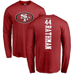 Tom Rathman Red Backer - #44 Football San Francisco 49ers Long Sleeve T-Shirt