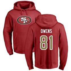 Terrell Owens Red Name & Number Logo - #81 Football San Francisco 49ers Pullover Hoodie