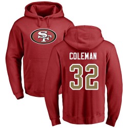 Tevin Coleman Red Name & Number Logo - #26 Football San Francisco 49ers Pullover Hoodie