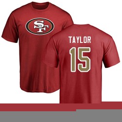 Trent Taylor Red Name & Number Logo - #15 Football San Francisco 49ers T-Shirt