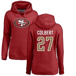 Women's Adrian Colbert Red Name & Number Logo - #27 Football San Francisco 49ers Pullover Hoodie