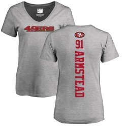 Women's Arik Armstead Ash Backer - #91 Football San Francisco 49ers T-Shirt