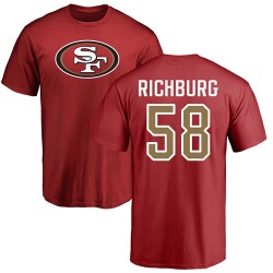 Weston Richburg Red Name & Number Logo - #58 Football San Francisco 49ers T-Shirt