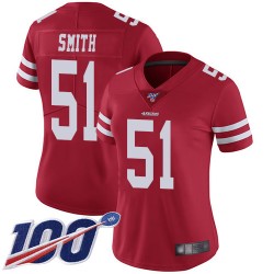Limited Women's Malcolm Smith Red Home Jersey - #51 Football San Francisco 49ers 100th Season Vapor Untouchable