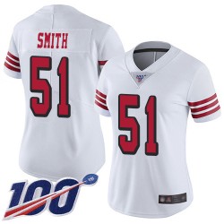 Limited Women's Malcolm Smith White Jersey - #51 Football San Francisco 49ers 100th Season Rush Vapor Untouchable