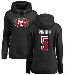 Women's Bradley Pinion Black Name & Number Logo - #5 Football San Francisco 49ers Pullover Hoodie