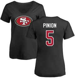 Women's Bradley Pinion Black Name & Number Logo - #5 Football San Francisco 49ers T-Shirt