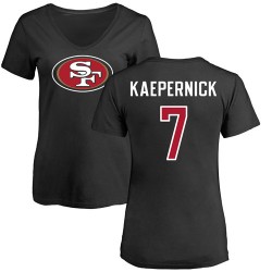 Women's Colin Kaepernick Black Name & Number Logo - #7 Football San Francisco 49ers T-Shirt