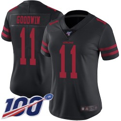 Limited Women's Marquise Goodwin Black Alternate Jersey - #11 Football San Francisco 49ers 100th Season Vapor Untouchable