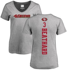 Women's C. J. Beathard Ash Backer - #3 Football San Francisco 49ers T-Shirt