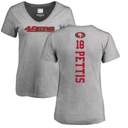 Women's Dante Pettis Ash Backer - #18 Football San Francisco 49ers T-Shirt