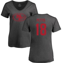 Women's Dante Pettis Ash One Color - #18 Football San Francisco 49ers T-Shirt