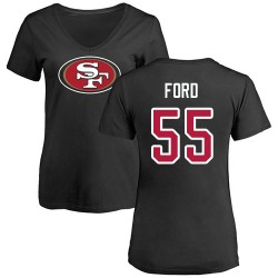 Women's Dee Ford Black Name & Number Logo - #55 Football San Francisco 49ers T-Shirt