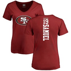 Women's Deebo Samuel Red Backer - #19 Football San Francisco 49ers T-Shirt