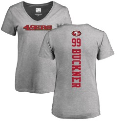 Women's DeForest Buckner Ash Backer - #99 Football San Francisco 49ers T-Shirt