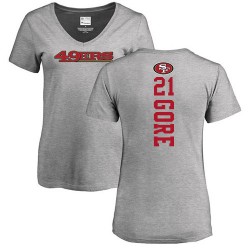 Women's Frank Gore Ash Backer - #21 Football San Francisco 49ers T-Shirt