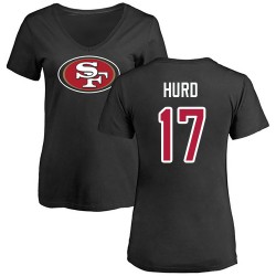 Women's Jalen Hurd Black Name & Number Logo - #17 Football San Francisco 49ers T-Shirt