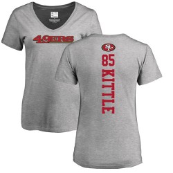 Women's George Kittle Ash Backer - #85 Football San Francisco 49ers T-Shirt
