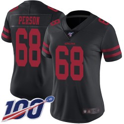 Limited Women's Mike Person Black Alternate Jersey - #68 Football San Francisco 49ers 100th Season Vapor Untouchable