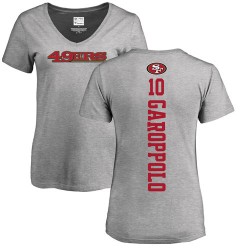 Women's Jimmy Garoppolo Ash Backer - #10 Football San Francisco 49ers T-Shirt