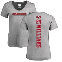 Women's K'Waun Williams Ash Backer - #24 Football San Francisco 49ers T-Shirt