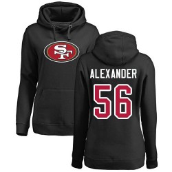 Women's Kwon Alexander Black Name & Number Logo - #56 Football San Francisco 49ers Pullover Hoodie