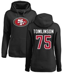 Women's Laken Tomlinson Black Name & Number Logo - #75 Football San Francisco 49ers Pullover Hoodie