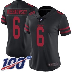 Limited Women's Mitch Wishnowsky Black Alternate Jersey - #6 Football San Francisco 49ers 100th Season Vapor Untouchable