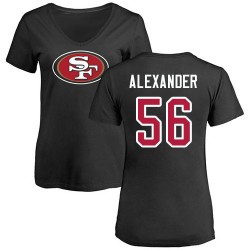 Women's Kwon Alexander Black Name & Number Logo - #56 Football San Francisco 49ers T-Shirt