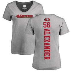 Women's Kwon Alexander Ash Backer - #56 Football San Francisco 49ers T-Shirt
