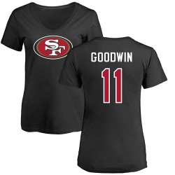 Women's Marquise Goodwin Black Name & Number Logo - #11 Football San Francisco 49ers T-Shirt