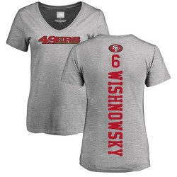 Women's Mitch Wishnowsky Ash Backer - #6 Football San Francisco 49ers T-Shirt