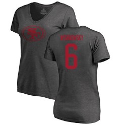 Women's Mitch Wishnowsky Ash One Color - #6 Football San Francisco 49ers T-Shirt