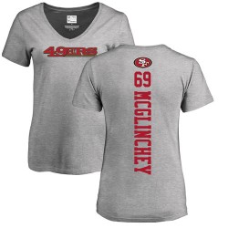 Women's Mike McGlinchey Ash Backer - #69 Football San Francisco 49ers T-Shirt
