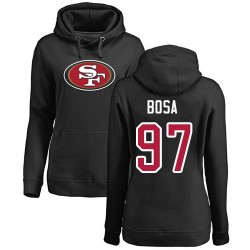 Women's Nick Bosa Black Name & Number Logo - #97 Football San Francisco 49ers Pullover Hoodie