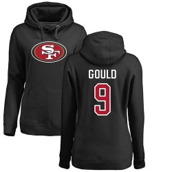 Women's Robbie Gould Black Name & Number Logo - #9 Football San Francisco 49ers Pullover Hoodie