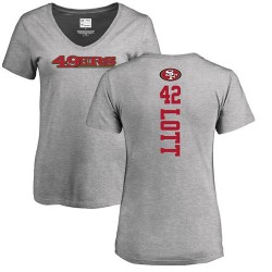 Women's Ronnie Lott Ash Backer - #42 Football San Francisco 49ers T-Shirt