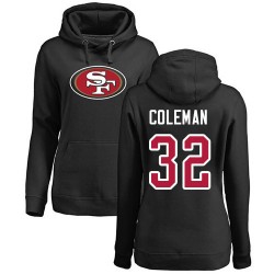 Women's Tevin Coleman Black Name & Number Logo - #26 Football San Francisco 49ers Pullover Hoodie